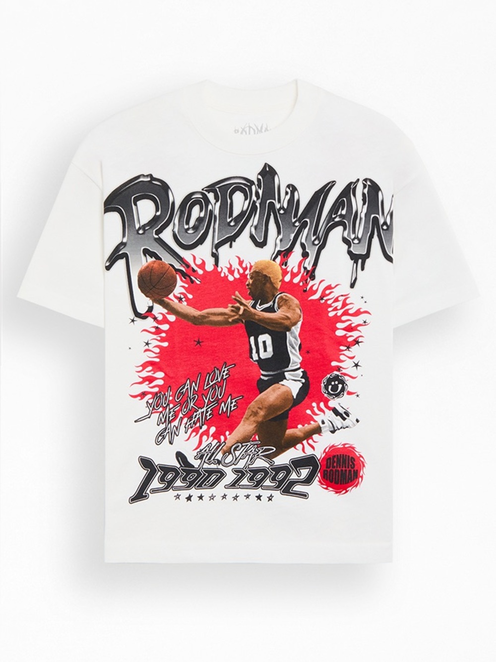 RODMAN BRAND Flame Ball T-Shirt Size Small